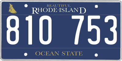RI license plate 810753