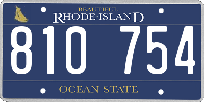 RI license plate 810754