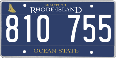 RI license plate 810755
