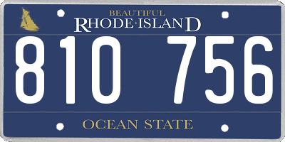 RI license plate 810756