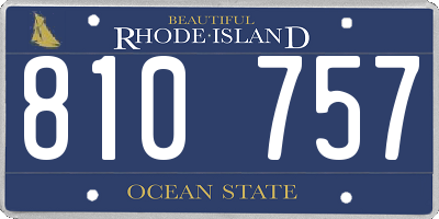 RI license plate 810757
