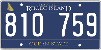 RI license plate 810759