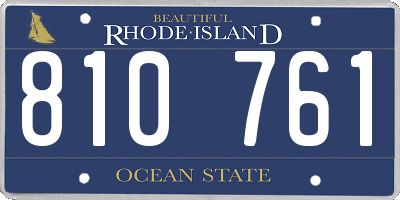 RI license plate 810761