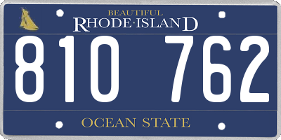 RI license plate 810762