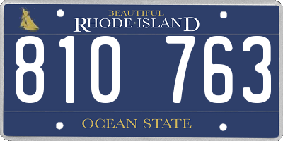 RI license plate 810763