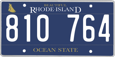 RI license plate 810764