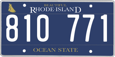 RI license plate 810771