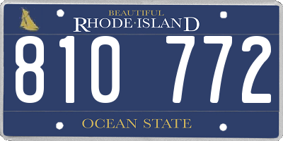 RI license plate 810772