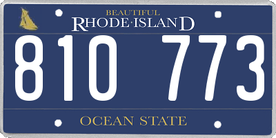 RI license plate 810773