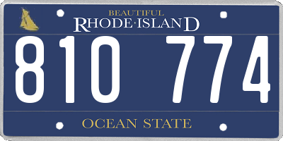 RI license plate 810774