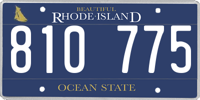 RI license plate 810775