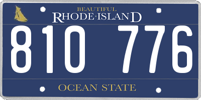 RI license plate 810776