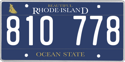 RI license plate 810778