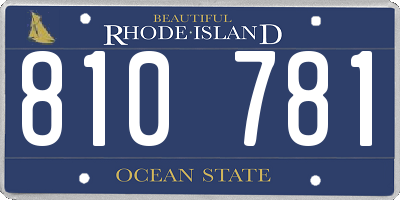 RI license plate 810781