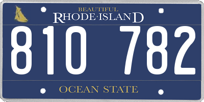 RI license plate 810782