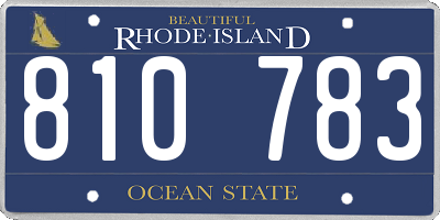 RI license plate 810783