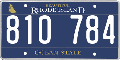 RI license plate 810784