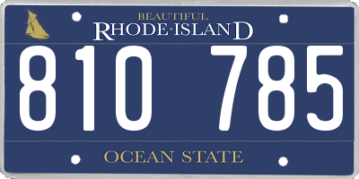 RI license plate 810785