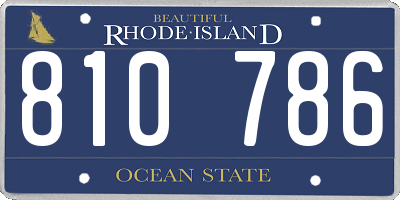 RI license plate 810786