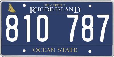 RI license plate 810787