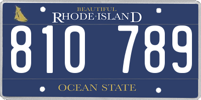 RI license plate 810789