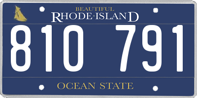 RI license plate 810791