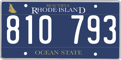 RI license plate 810793