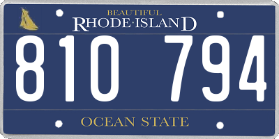 RI license plate 810794