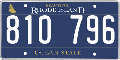 RI license plate 810796