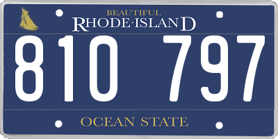 RI license plate 810797