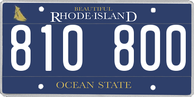 RI license plate 810800
