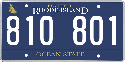 RI license plate 810801