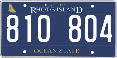 RI license plate 810804