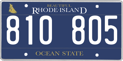 RI license plate 810805