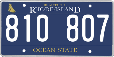 RI license plate 810807