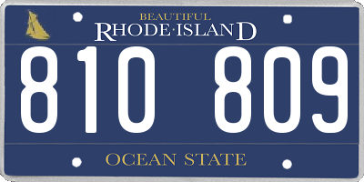 RI license plate 810809