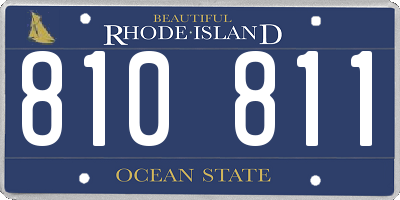 RI license plate 810811