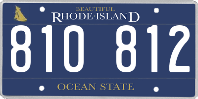 RI license plate 810812