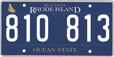 RI license plate 810813
