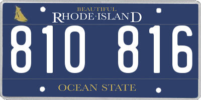 RI license plate 810816