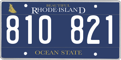 RI license plate 810821