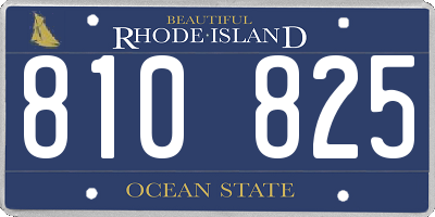 RI license plate 810825