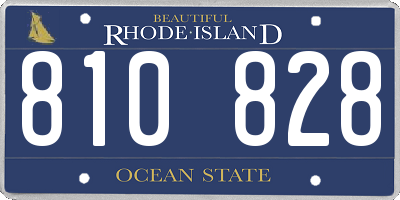 RI license plate 810828