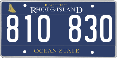 RI license plate 810830
