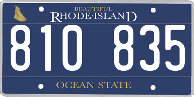 RI license plate 810835