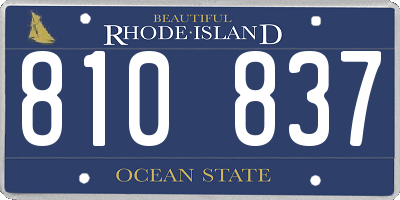 RI license plate 810837