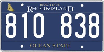 RI license plate 810838