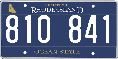 RI license plate 810841