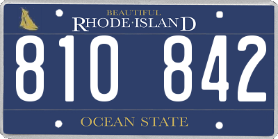 RI license plate 810842