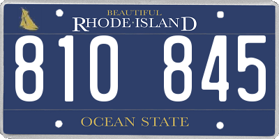 RI license plate 810845